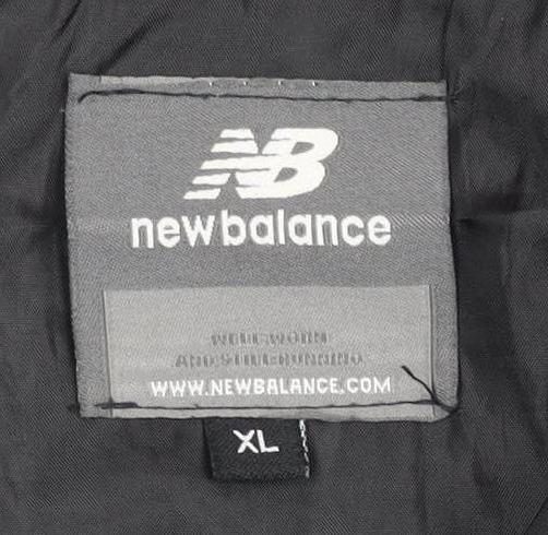 New Balance Men's Black XL Coach Jacket Sports Logo Mid-Length