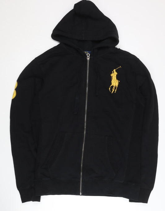 Polo Ralph Lauren Men’s Black Full Zip Hoodie L Embroidered Logo