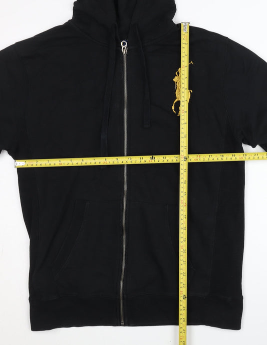 Polo Ralph Lauren Men’s Black Full Zip Hoodie L Embroidered Logo