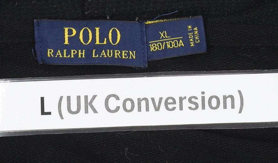 Polo Ralph Lauren Men’s Black Full Zip Hoodie L Embroidered Logo