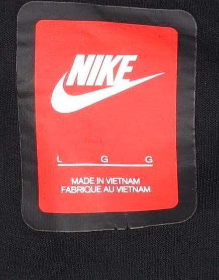 Nike Men's Black Full Zip Hoodie Size L Knit Cotton Blend