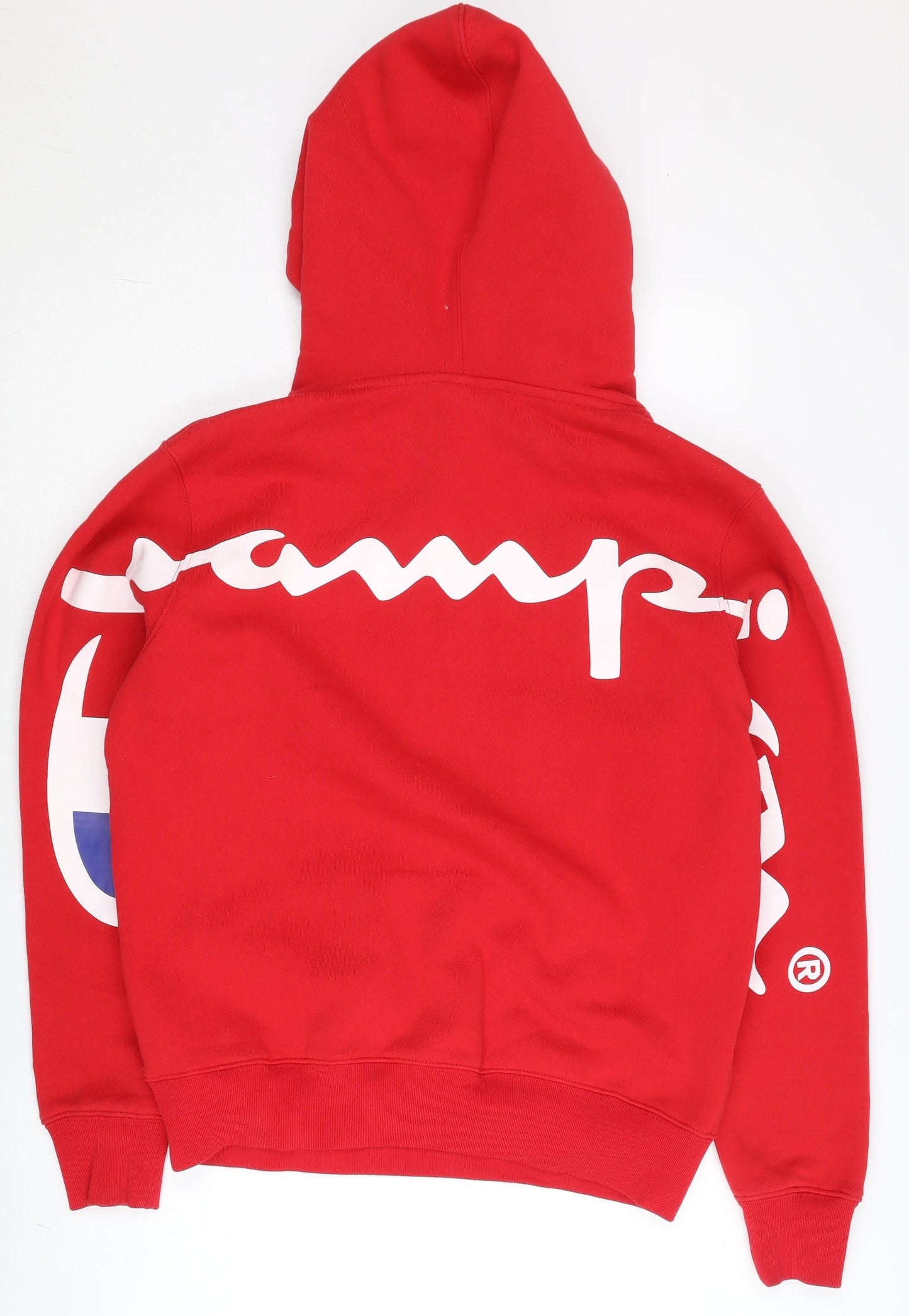 Champion x Supreme Men's Red Pullover Hoodie Small Logo Fleece