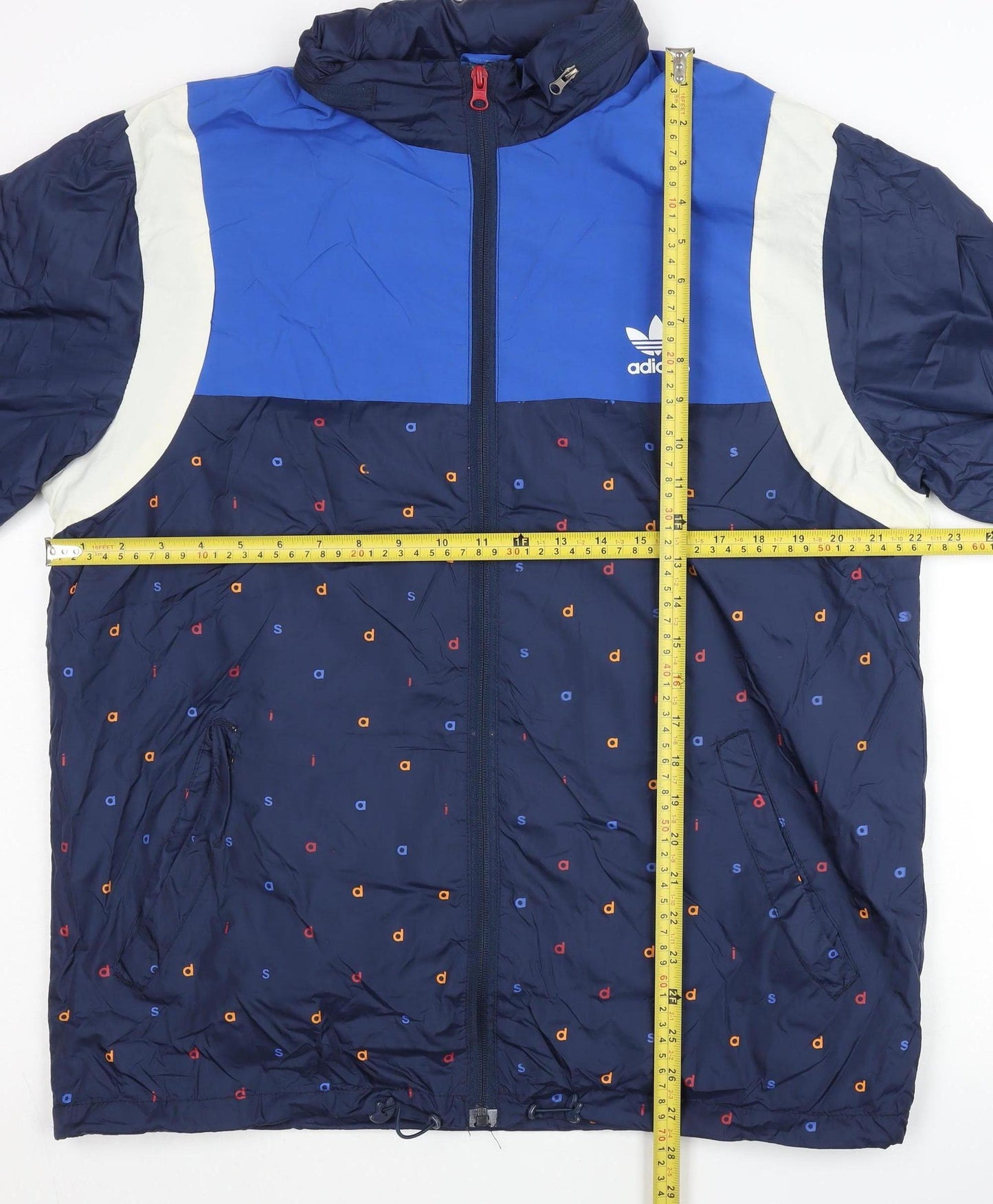 Adidas Men's Blue M Windbreaker Jacket Lightweight Hooded Sports