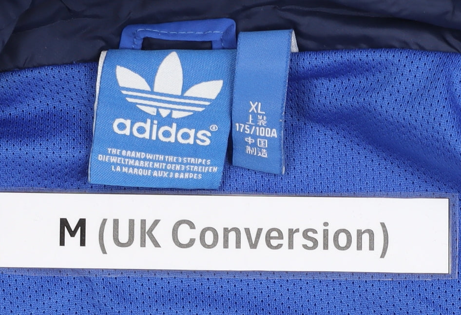 Adidas Men's Blue M Windbreaker Jacket Lightweight Hooded Sports