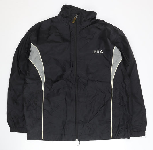 FILA Men's Black M Track Jacket Lightweight Full Zip Sportswear