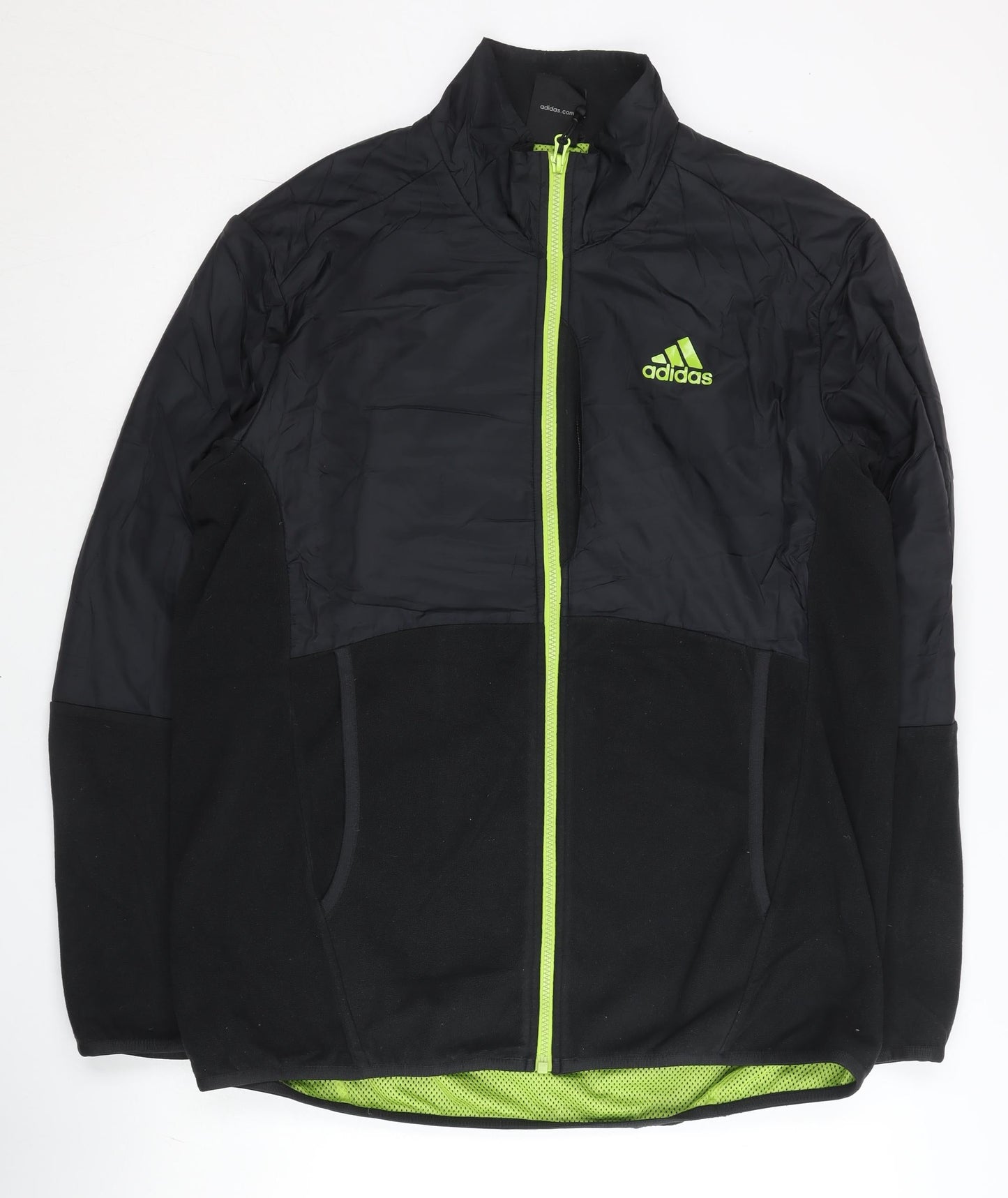 adidas Men’s Black L Full Zip Stand Collar Sports Jacket