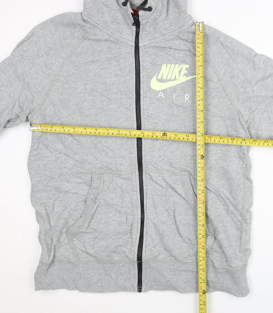 Nike Men’s Grey Full Zip Hoodie L Sports Cotton Jersey