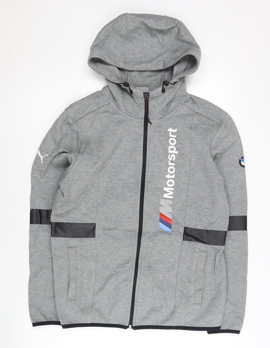 Puma BMW Motorsport Men's Grey Full Zip Hoodie XS Racing Jersey