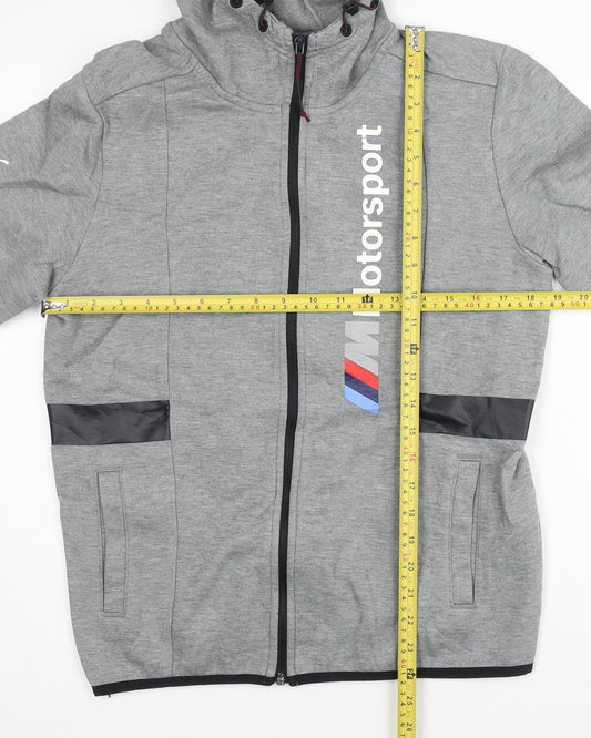 Puma BMW Motorsport Men's Grey Full Zip Hoodie XS Racing Jersey