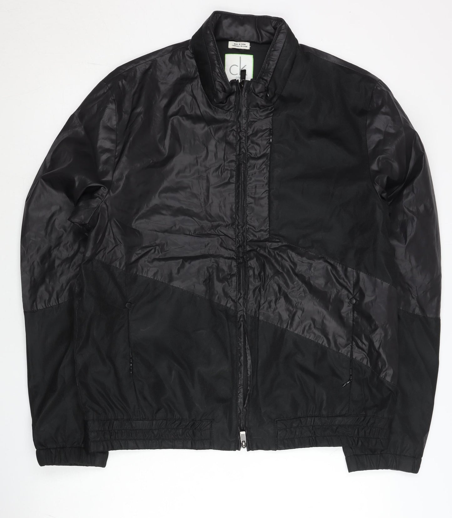 Calvin Klein Men’s Black M Windbreaker Jacket Polyester Full Zip