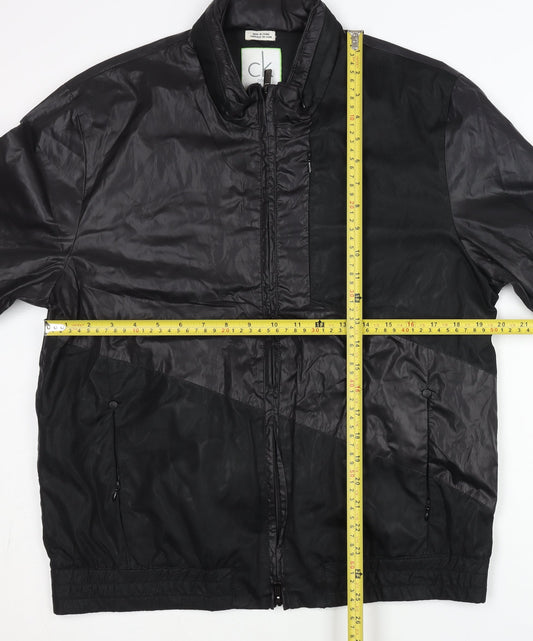 Calvin Klein Men’s Black M Windbreaker Jacket Polyester Full Zip