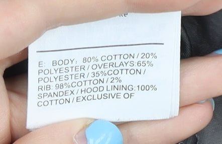 Nike Men’s Grey Cotton Blend Jacket S Sports Logo Full Zip