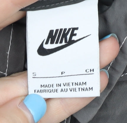 Nike Men’s Grey Cotton Blend Jacket S Sports Logo Full Zip