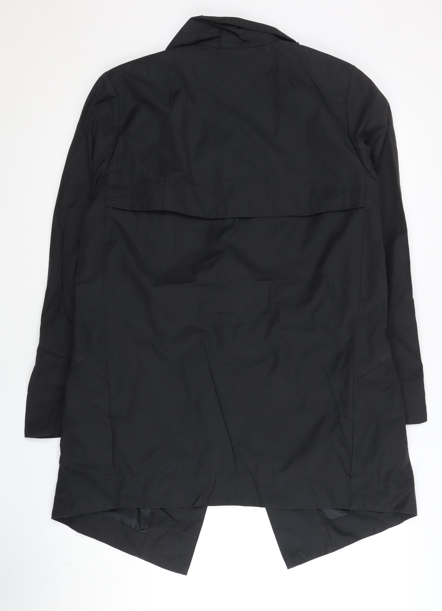 Nike Women's Black Long Rain Coat S Hooded Waterproof Lined