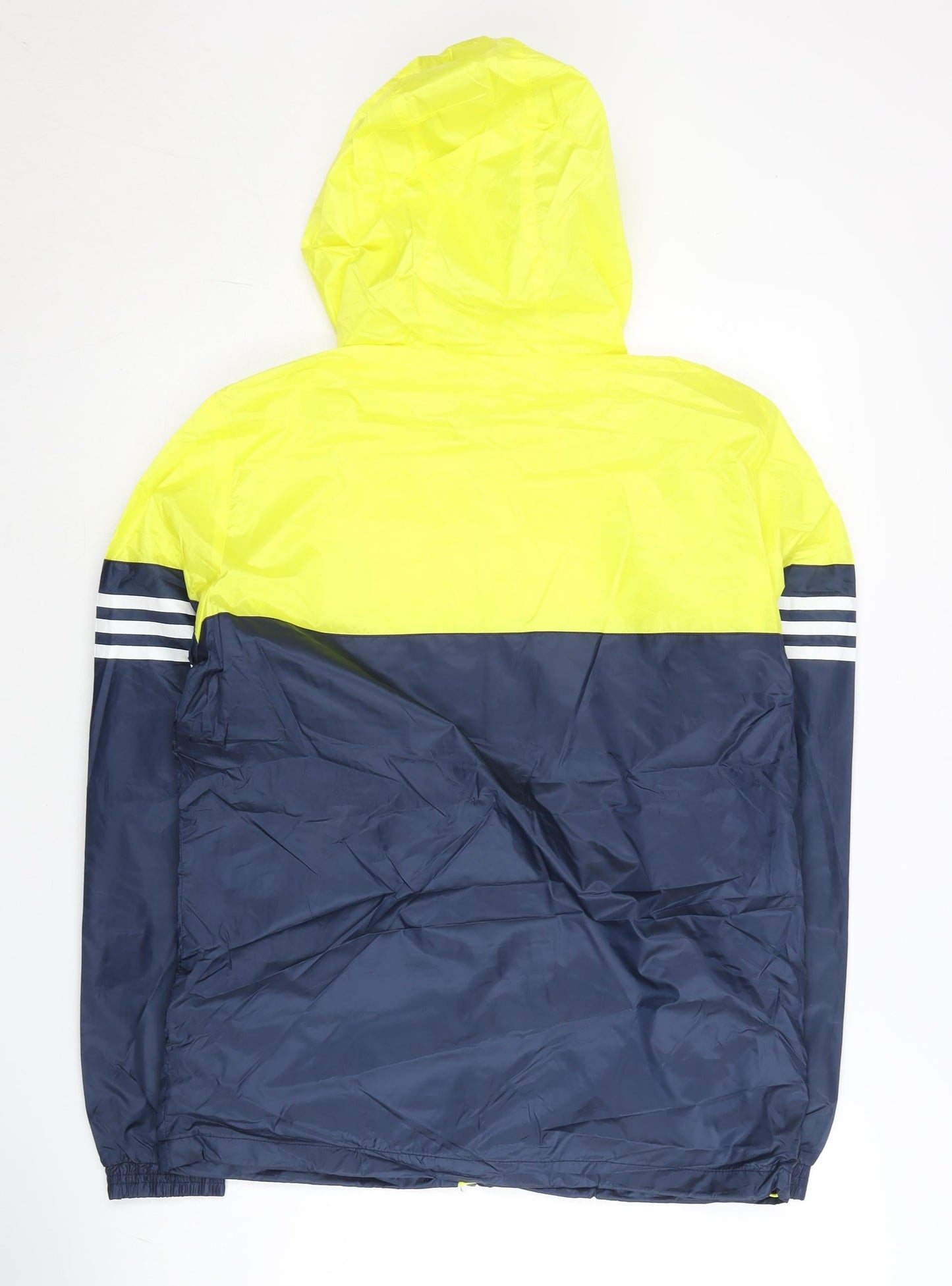 Adidas Men's Yellow & Blue S Windbreaker Jacket Hooded Sports