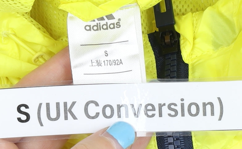 Adidas Men's Yellow & Blue S Windbreaker Jacket Hooded Sports