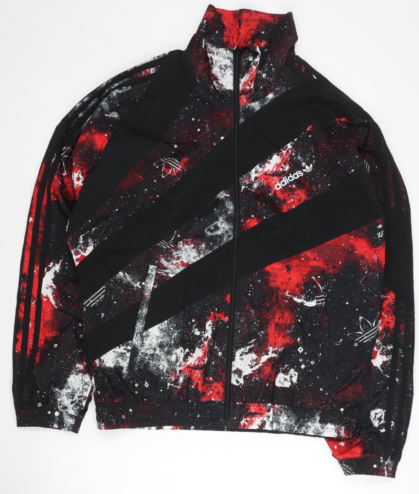 Adidas Men’s Black Galaxy Track Jacket M Regular Fit Full Zip Polyester