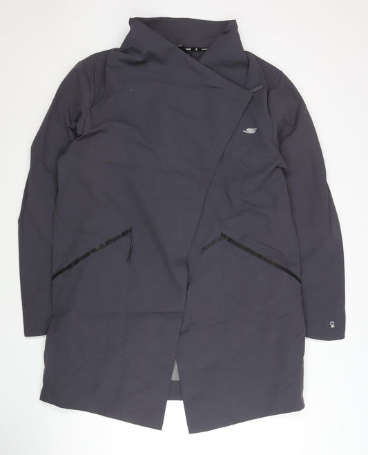 Skechers Women's Black S Long Waterproof Rain Coat Hooded Zip