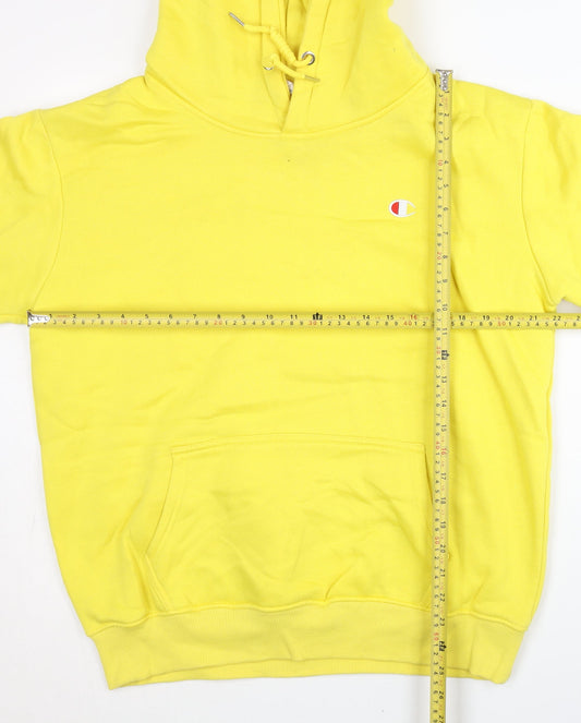 Champion Men's Yellow Pullover Hoodie 2XL Regular Fit Fleece