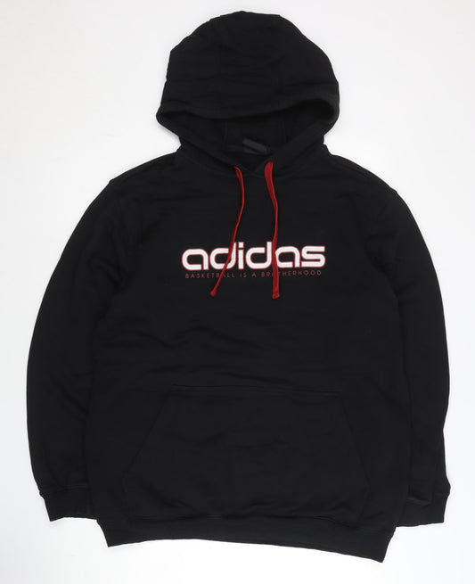 Adidas Men’s Black Pullover Hoodie L Basketball Graphic Sportswear