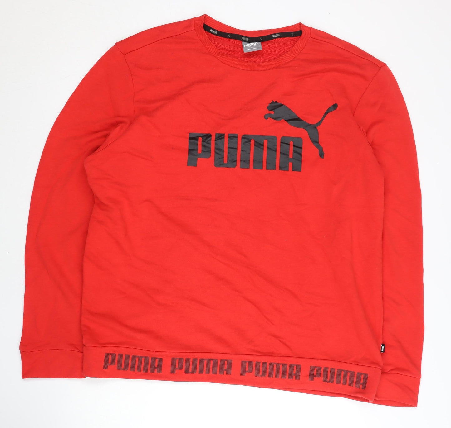 Puma Men's Red 2XL Pullover Sweatshirt Jersey Graphic Print Sportswear