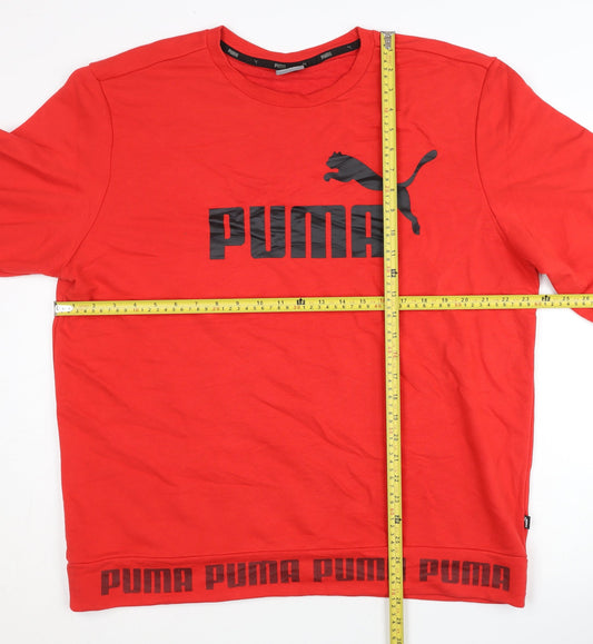 Puma Men's Red 2XL Pullover Sweatshirt Jersey Graphic Print Sportswear