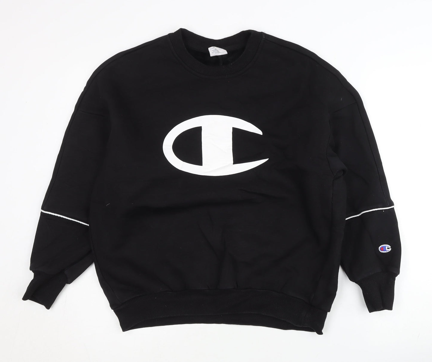 Champion Women's Black Small Pullover Sweatshirt Long Sleeve Logo