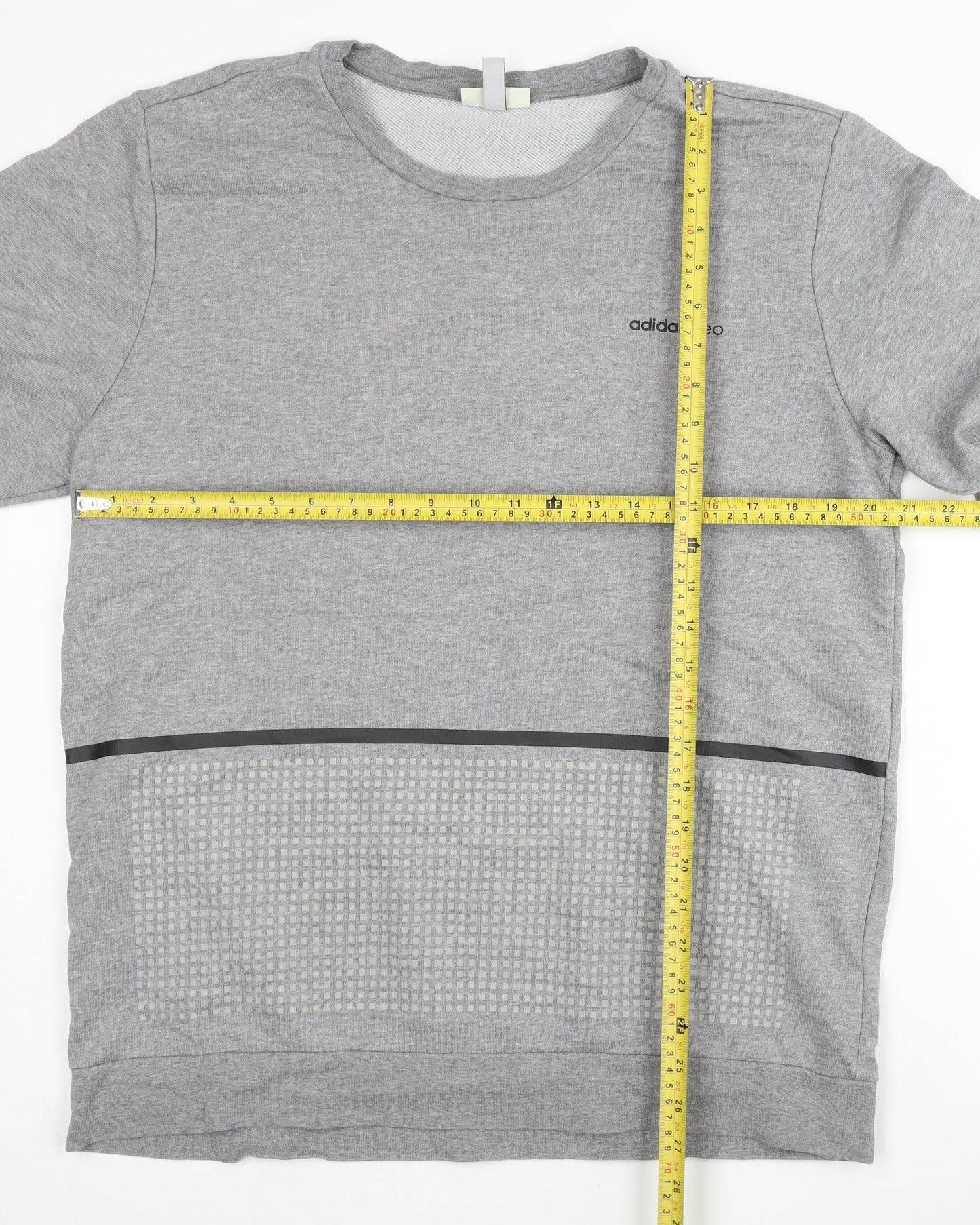 adidas Neo Men’s Grey Pullover Sweatshirt L Regular Fit Logo Design