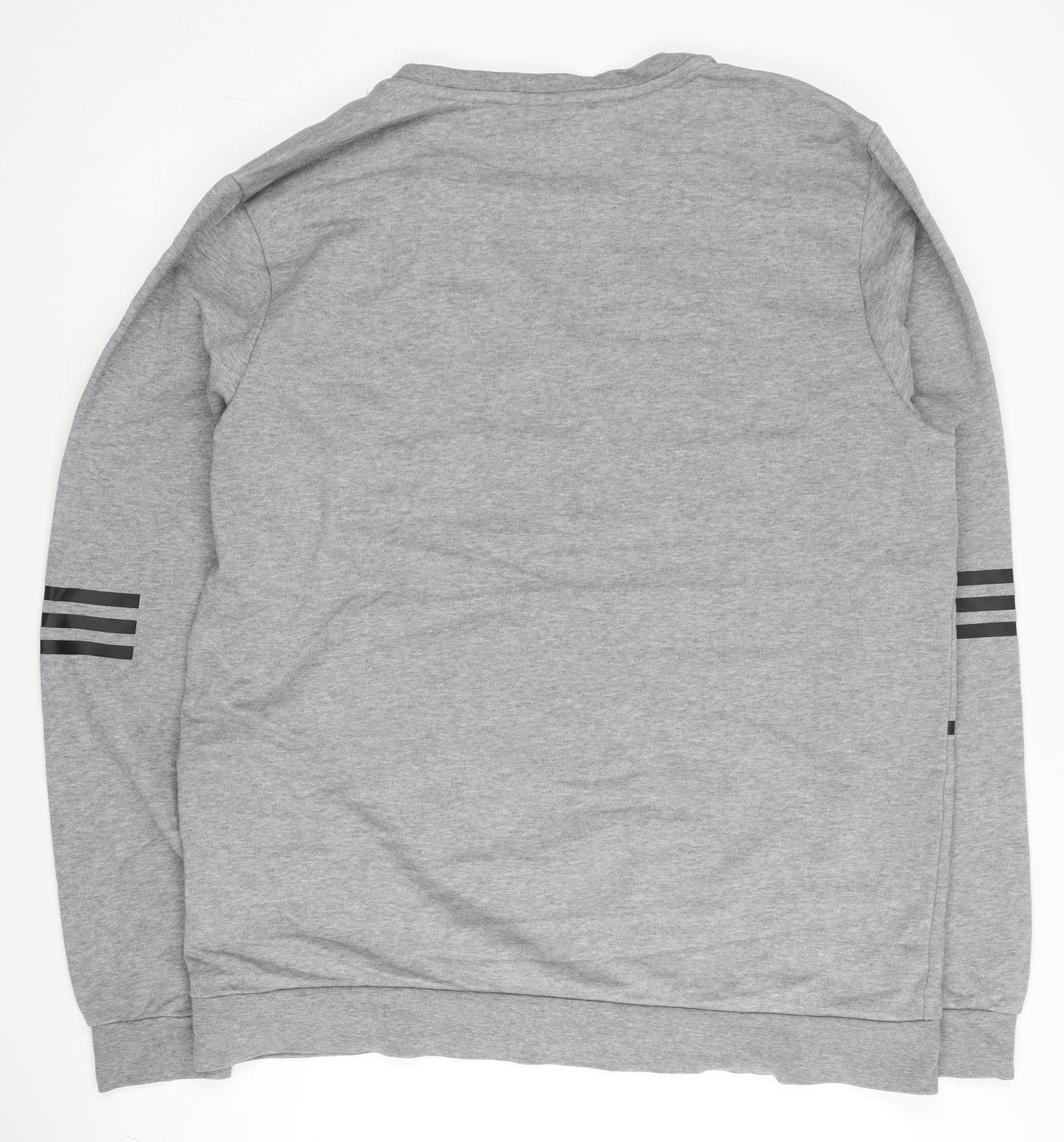 adidas Neo Men’s Grey Pullover Sweatshirt L Regular Fit Logo Design
