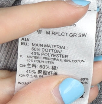 adidas Neo Men’s Grey Pullover Sweatshirt L Regular Fit Logo Design