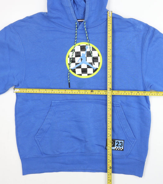 Jordan Men's Blue Pullover Hoodie M Regular Fit Graphic Print Sportswear