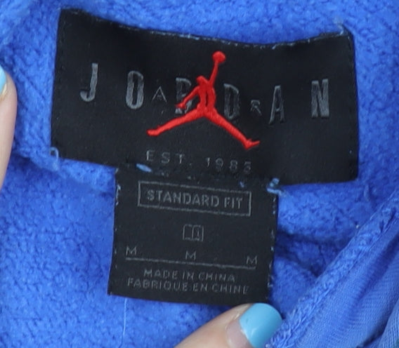 Jordan Men's Blue Pullover Hoodie M Regular Fit Graphic Print Sportswear
