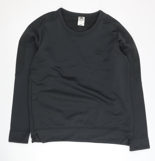 Adidas Men’s Black L Pullover Fleece Sweatshirt Sports Crew Neck