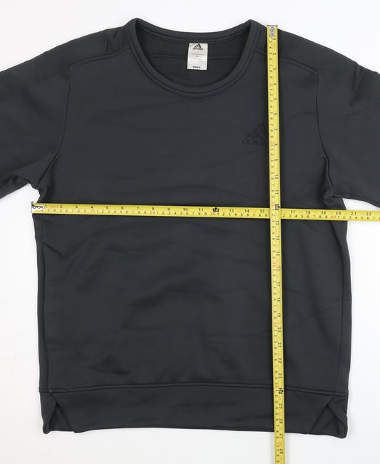 Adidas Men’s Black L Pullover Fleece Sweatshirt Sports Crew Neck