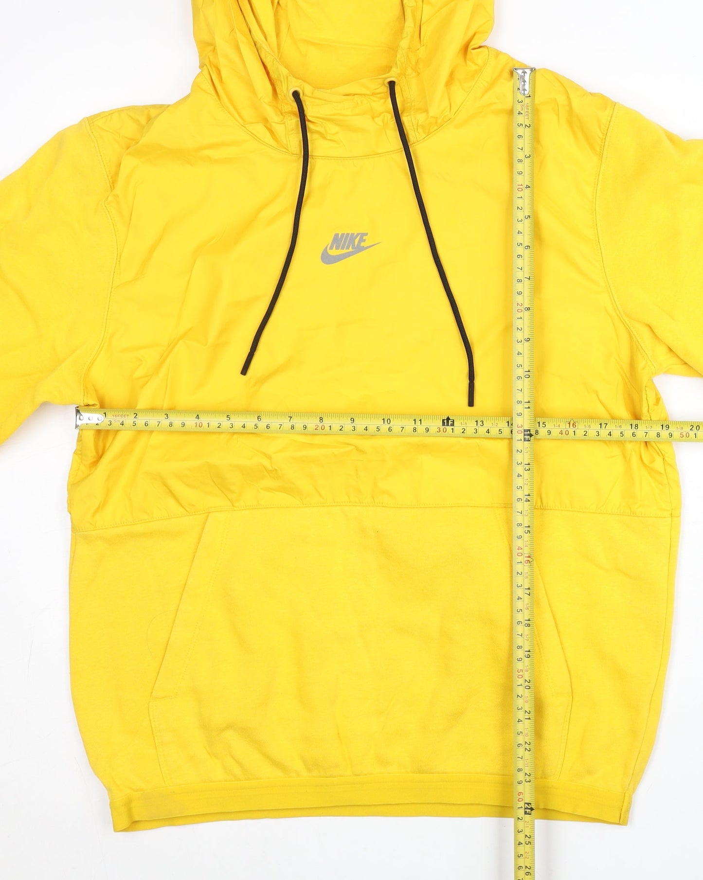 Nike Men's Yellow Pullover Hoodie M Long Sleeve Just Do It Sports