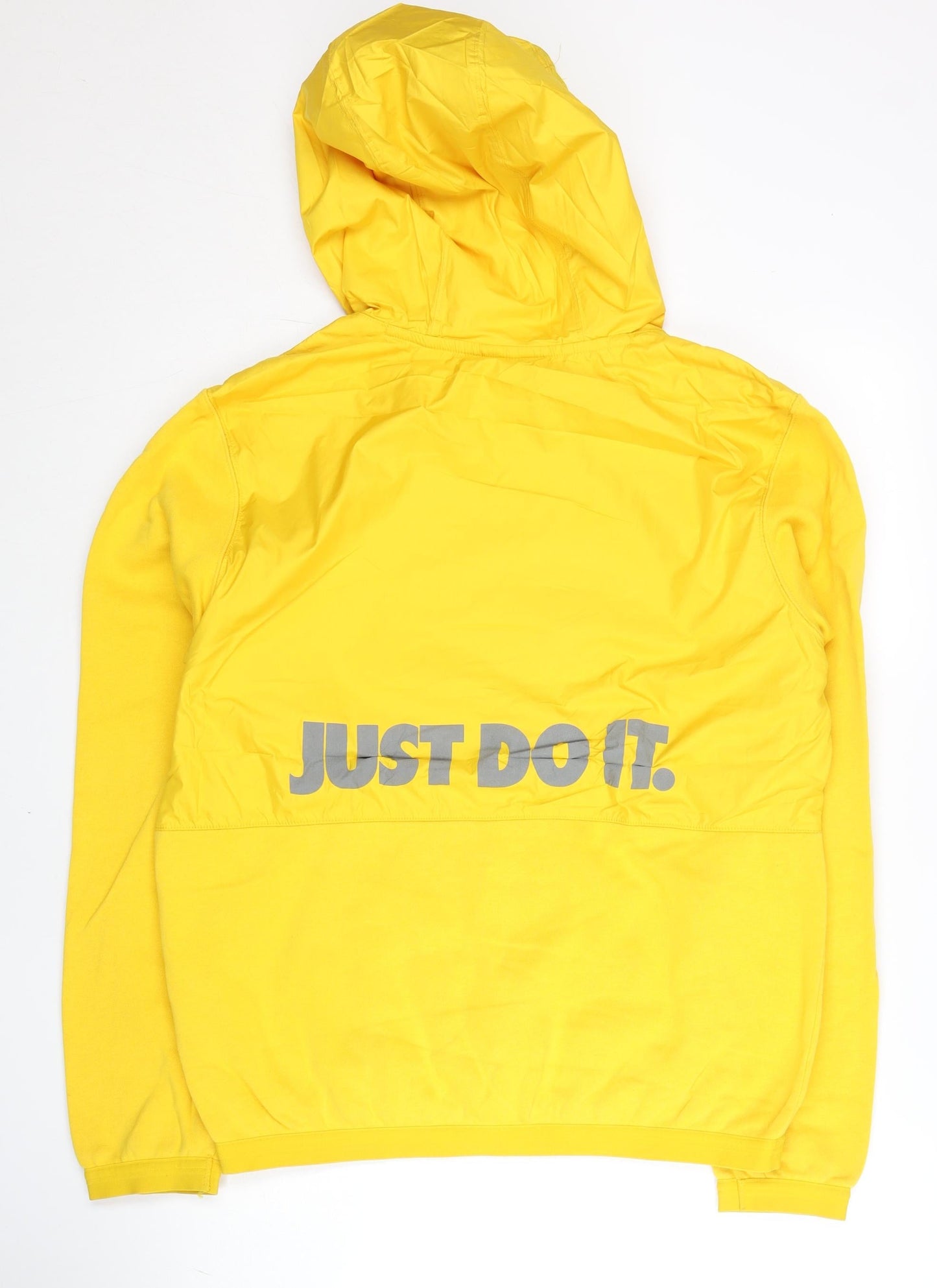 Nike Men's Yellow Pullover Hoodie M Long Sleeve Just Do It Sports