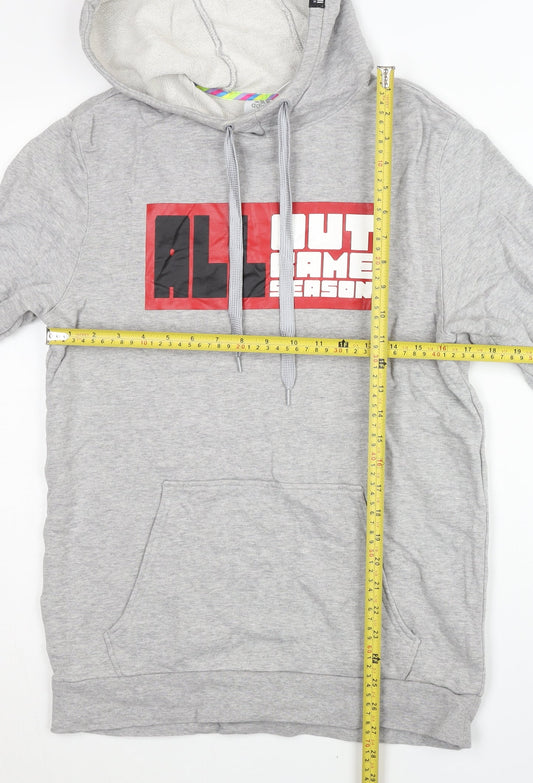 Adidas Men's Grey Pullover Hoodie M Sports Graphic All Seasons