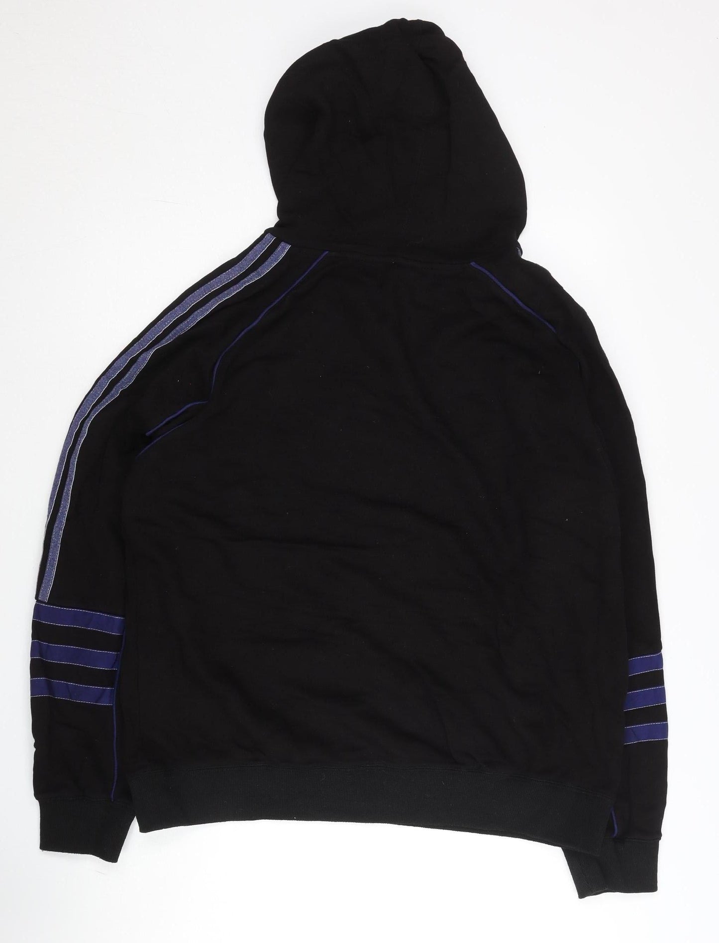 Adidas Men’s Black Pullover Hoodie XL Sports Striped Logo Jersey