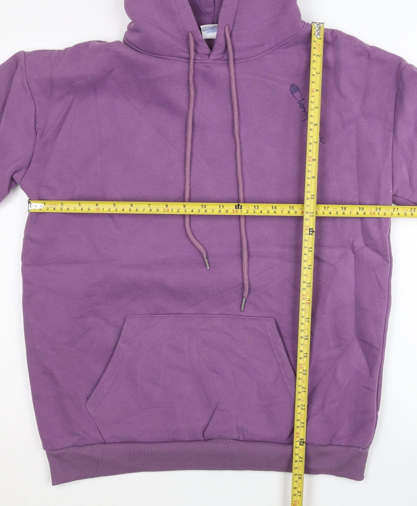 Champion Men's Purple Pullover Hoodie Medium Fleece Logo
