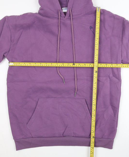Champion Men's Purple Pullover Hoodie Medium Fleece Logo