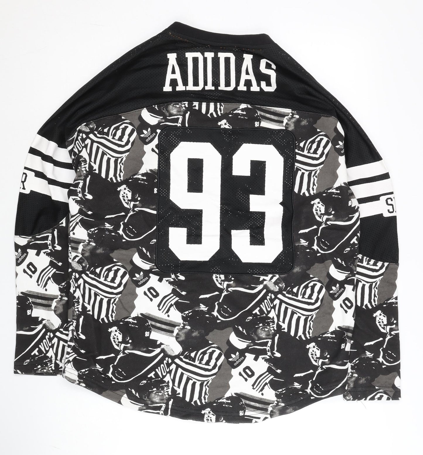 Adidas Men’s Black XS Pullover V-Neck Sports Graphic Sweatshirt