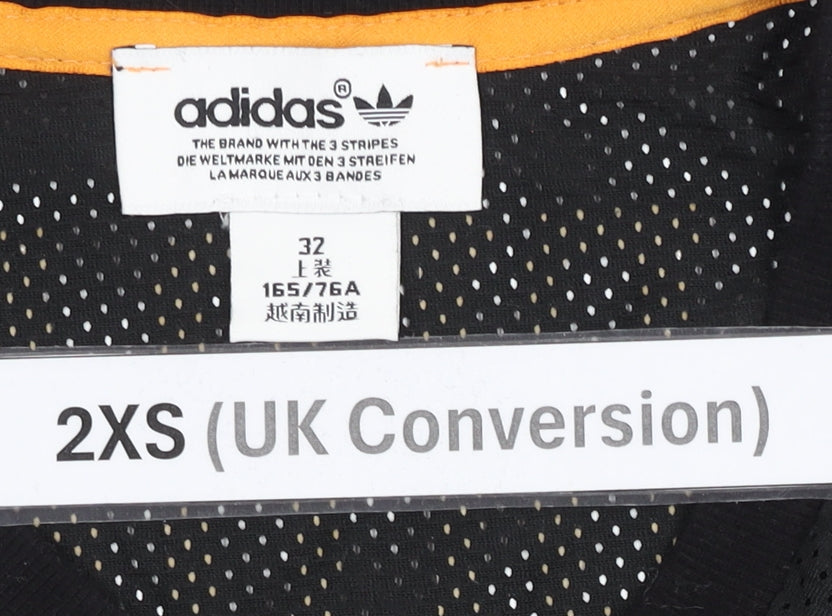 Adidas Men’s Black XS Pullover V-Neck Sports Graphic Sweatshirt