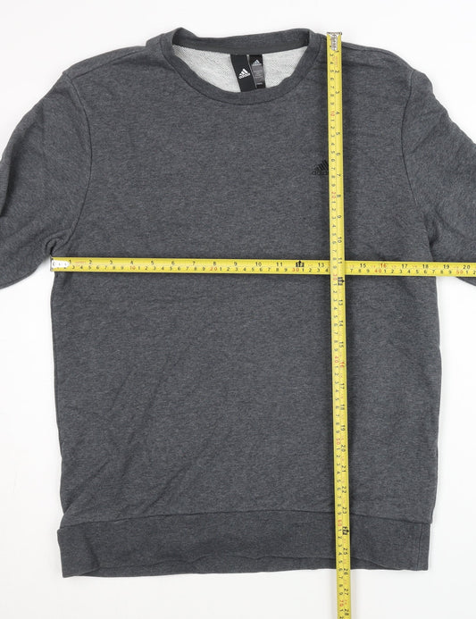 Adidas Men's Grey Crew Neck Pullover Sweatshirt M Regular Fit