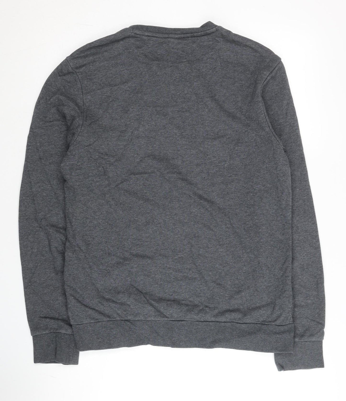 Adidas Men's Grey Crew Neck Pullover Sweatshirt M Regular Fit