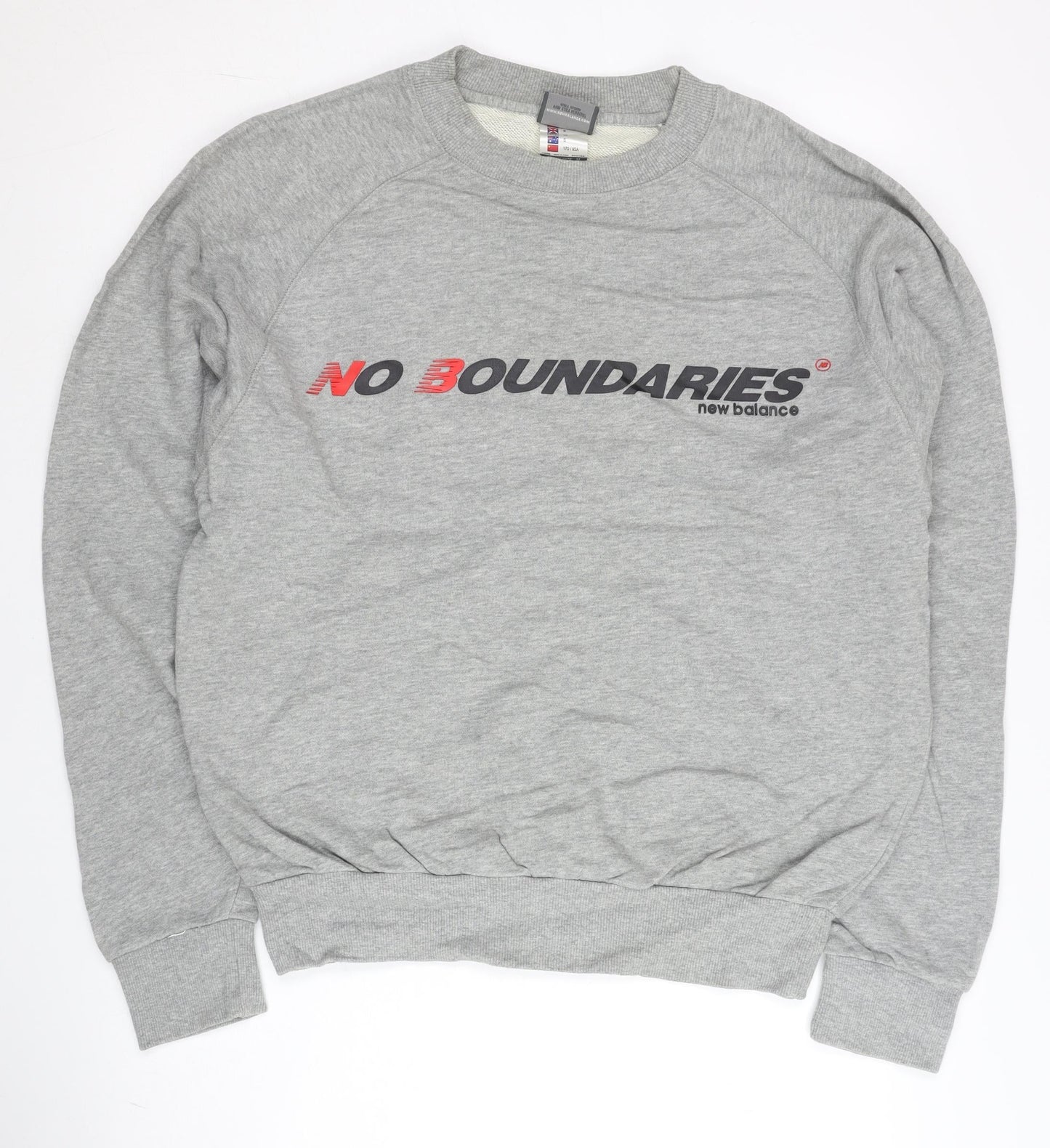 New Balance Men's Grey Small Pullover Sweatshirt Logo Sportswear