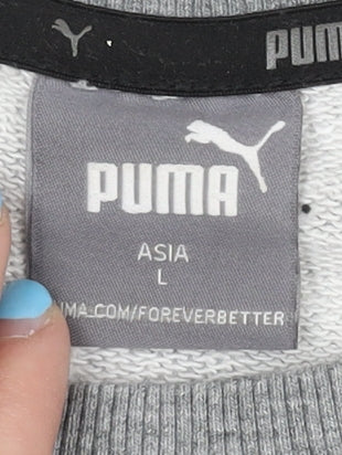 Puma Men's Grey M Pullover Sweatshirt Crew Neck Long Sleeve