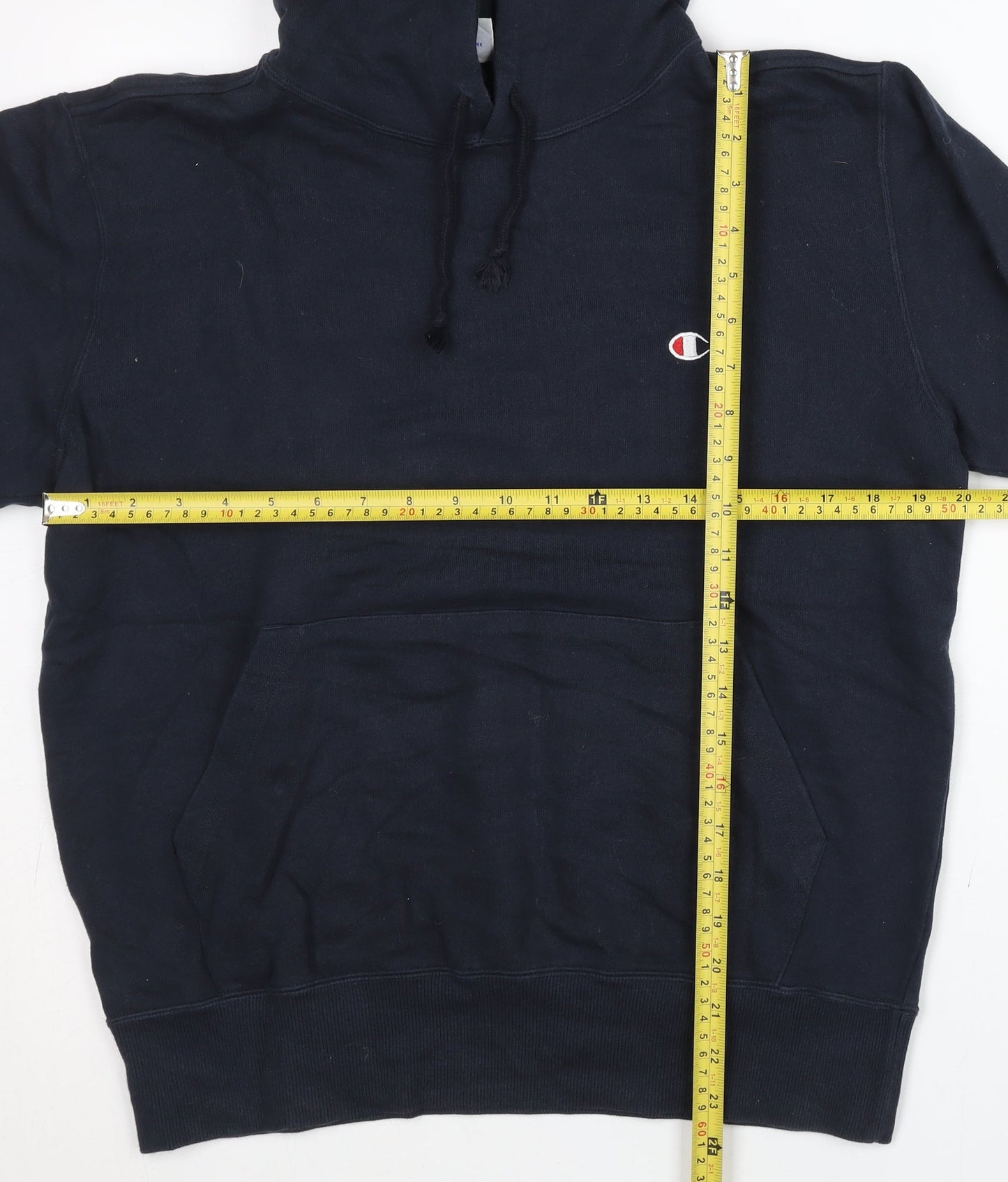 Champion Men’s Blue Large Pullover Hoodie with Logo & Pocket