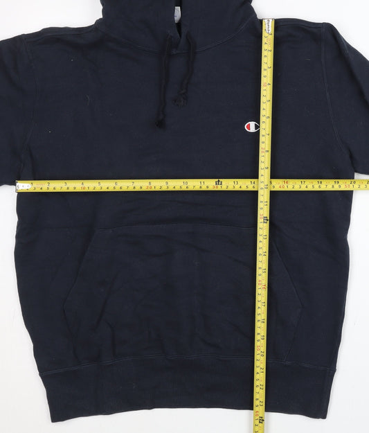 Champion Men’s Blue Large Pullover Hoodie with Logo & Pocket