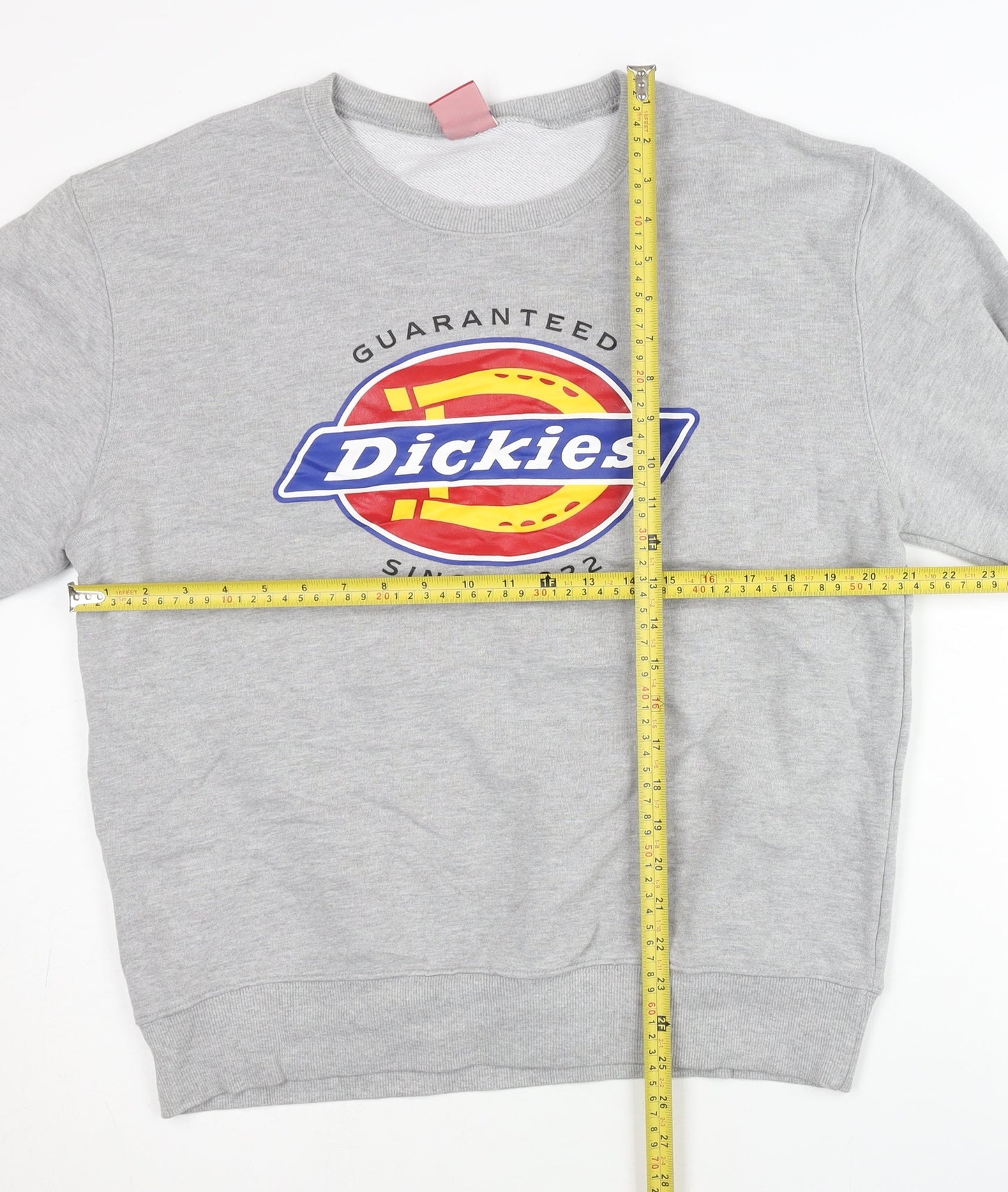Dickies Men's Grey L Pullover Sweatshirt Crew Neck Logo Print