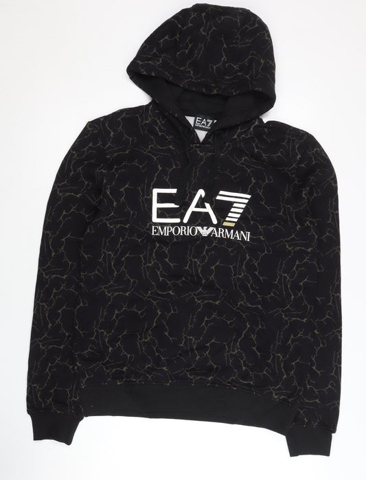 Emporio Armani EA7 Men's Black M Pullover Hoodie Graphic Logo